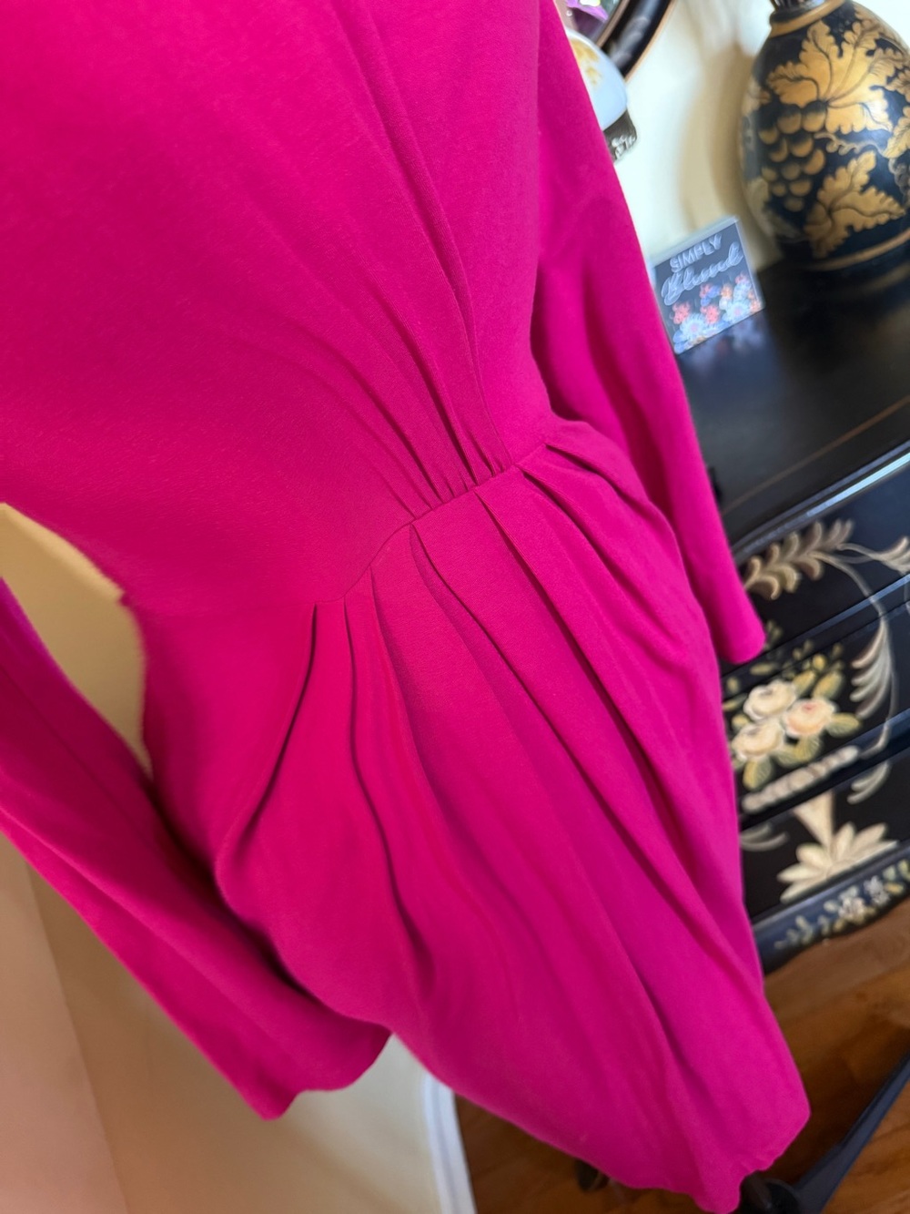 Karen Kane Fuchsia Long-Sleeve Draped Wrap Dress - Women - Picture 8 of 17